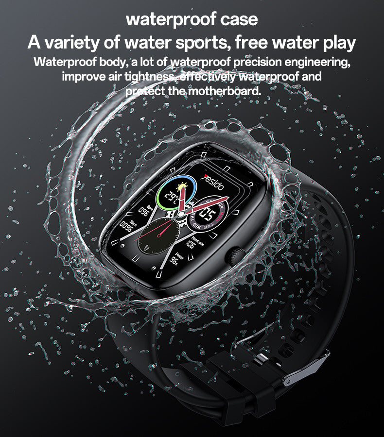Yesido IO22 1.83 Inch Big Screen Real-time Message Notification Health Detection BT Smart Call Watch