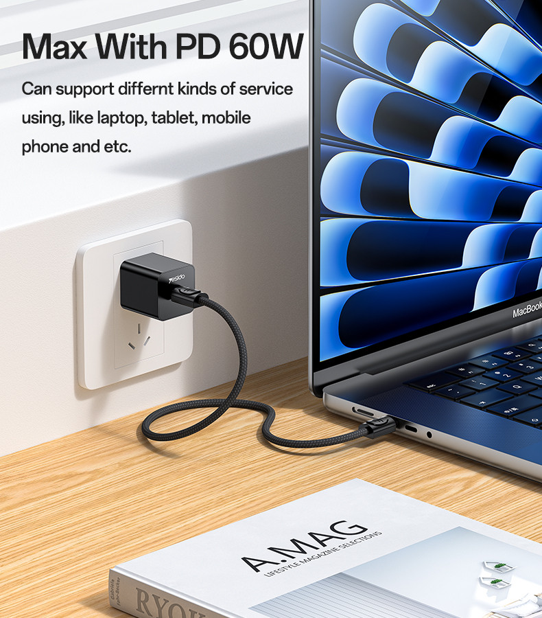 20CM 60W Type-C To Type-C OD4.0 Design With Premium Chips Zinc Alloy Portable Strip Data Cable