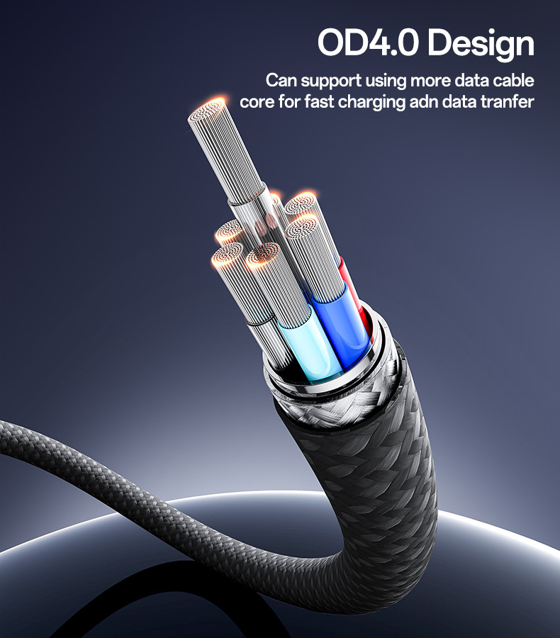 20CM 60W Type-C To Type-C OD4.0 Design With Premium Chips Zinc Alloy Portable Strip Data Cable