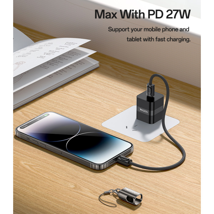20CM 27W Type-C To IP OD4.0 Design With Premium Chips Zinc Alloy Portable Strip Data Cable