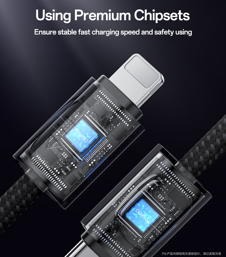 20CM 27W Type-C To IP OD4.0 Design With Premium Chips Zinc Alloy Portable Strip Data Cable