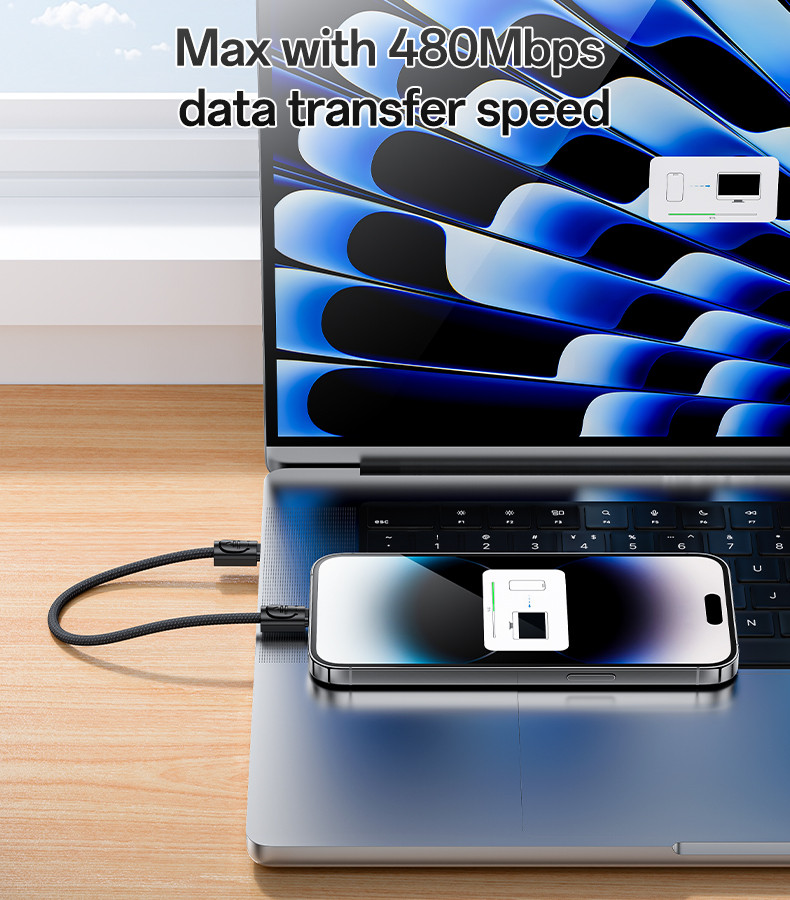 20CM 27W Type-C To IP OD4.0 Design With Premium Chips Zinc Alloy Portable Strip Data Cable