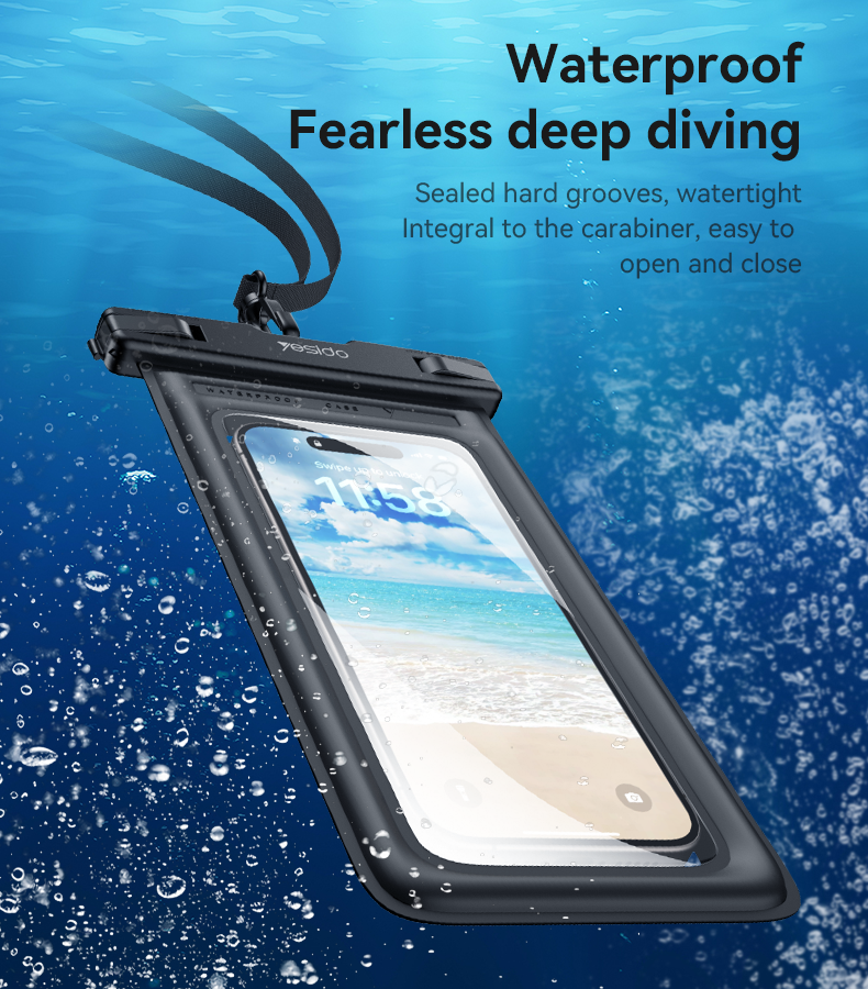 Buikt-in Airbag Large Capacity High Sealing Sensitive Touch Scree TPU Floating Waterproof Bag