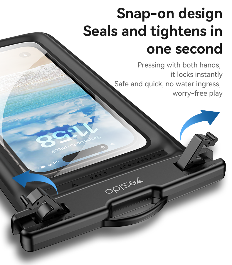 Buikt-in Airbag Large Capacity High Sealing Sensitive Touch Scree TPU Floating Waterproof Bag