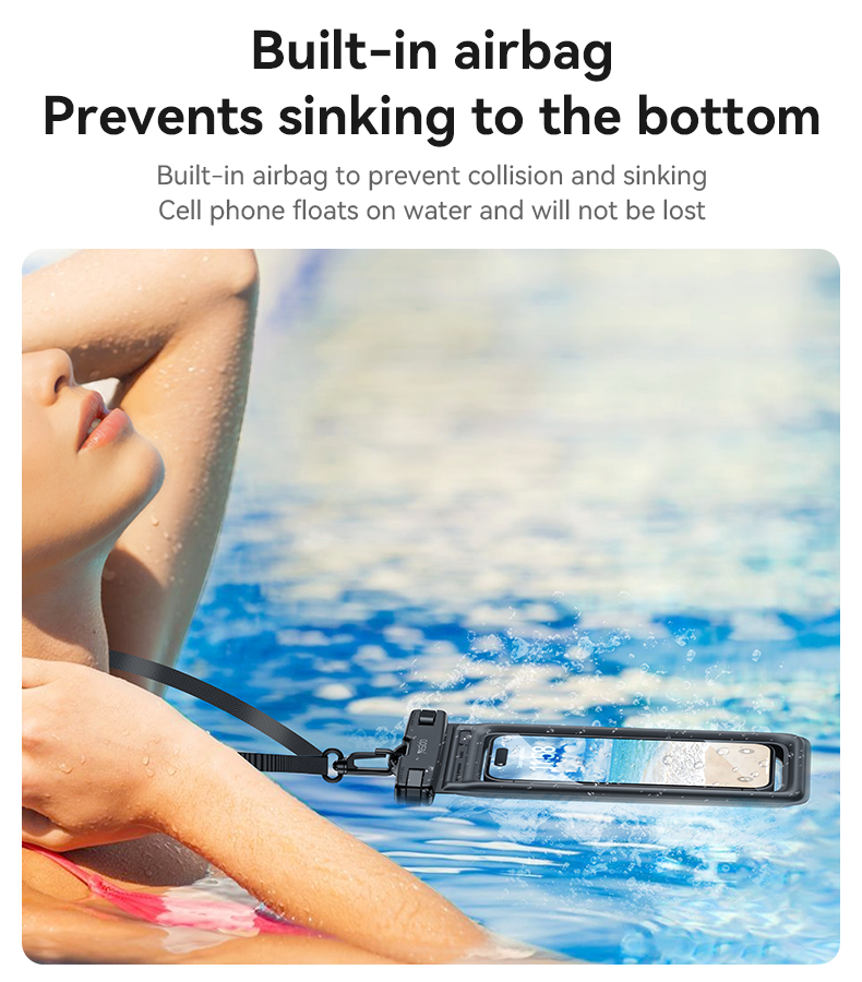 Buikt-in Airbag Large Capacity High Sealing Sensitive Touch Scree TPU Floating Waterproof Bag