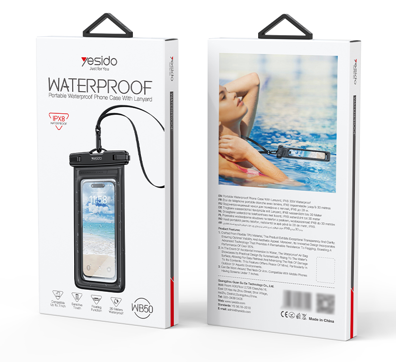 Buikt-in Airbag Large Capacity High Sealing Sensitive Touch Scree TPU Floating Waterproof Bag