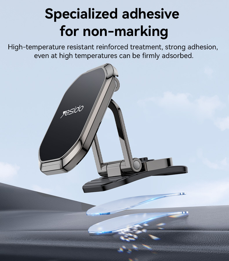 360 Rotation Zinc Alloy 6*N42 Magnets Foldable Magnetic Dashboard Car Phone Holder