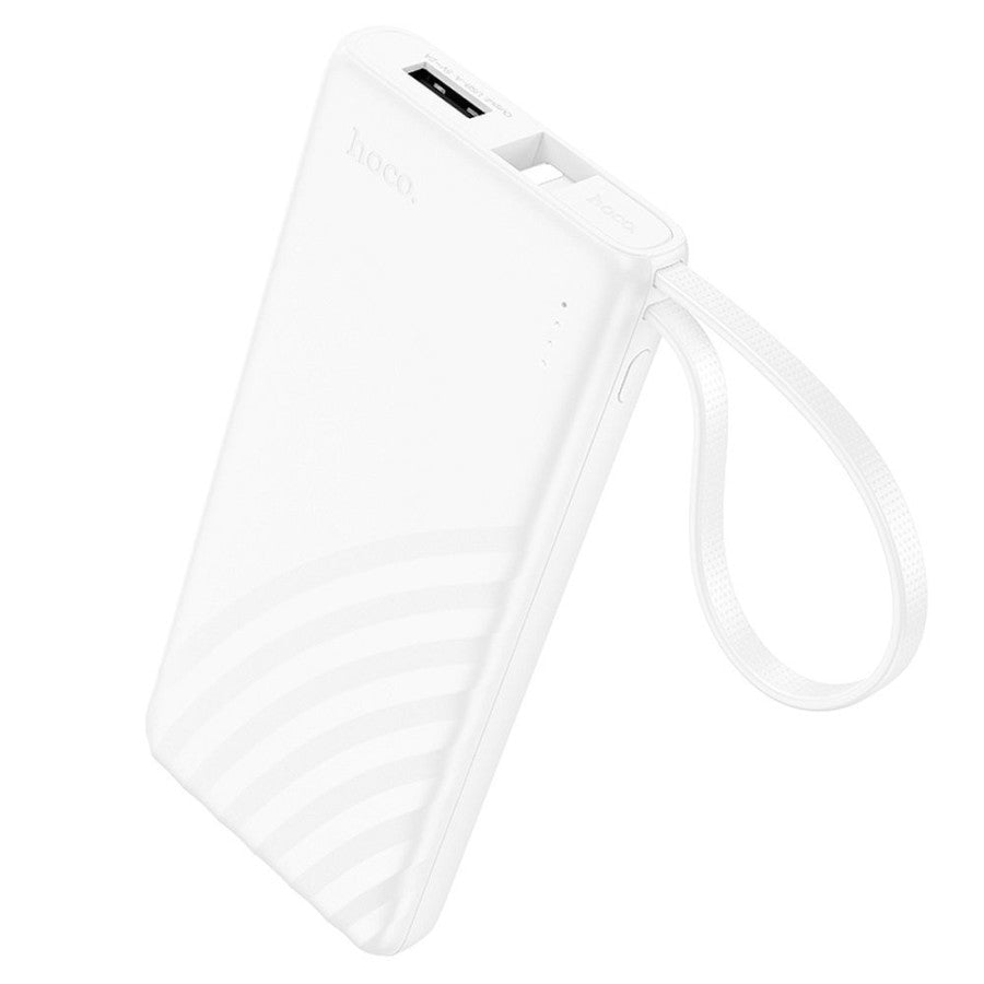 HOCO J129 5000mAh Power Bank – Built-in Lightning Cable, USB-A & USB-C Input, LED Indicator