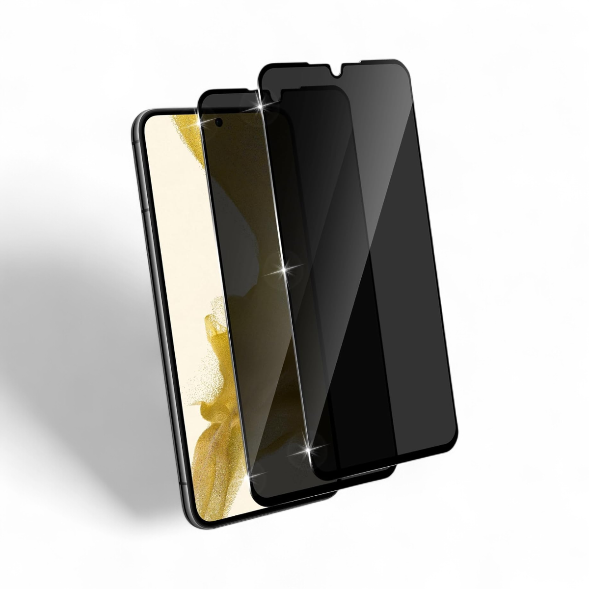 Privacy Screen Protector Glass for Samsung S25 Ultra,S24,S23,S22 PLUS Pack Of 2, Anti-Sky Front Black Film