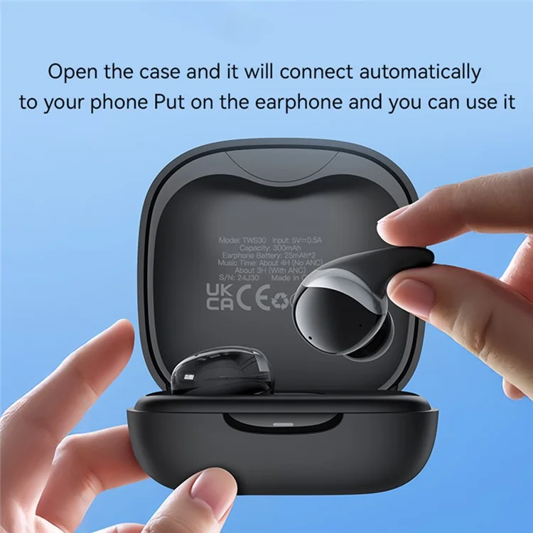 BT5.3 Long Battery Life Touch Control ANC Noise Reduction TWS Earphone Black
