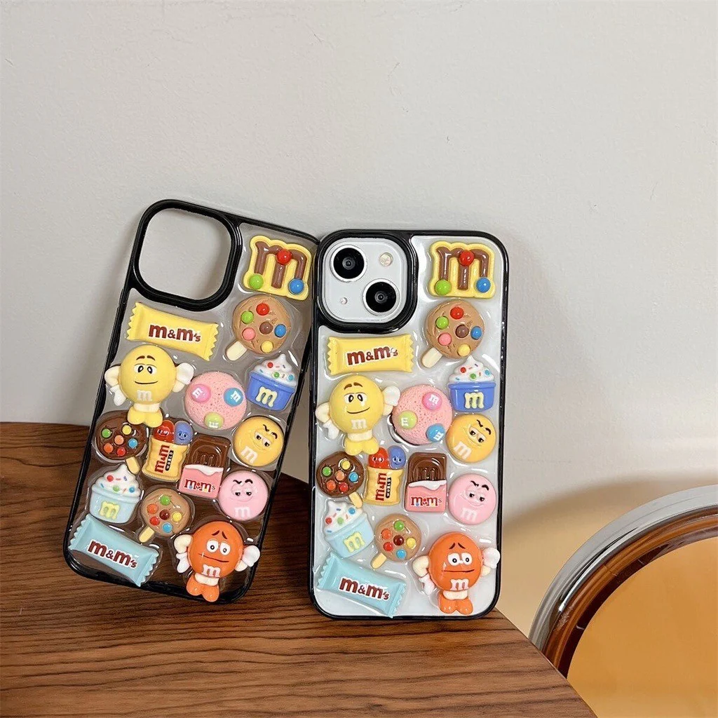 Resin Art Iphone Case Multi Coloured M M Chocolate Design Back Cover“ Premium Quality, Stylish & Durable Protective Case