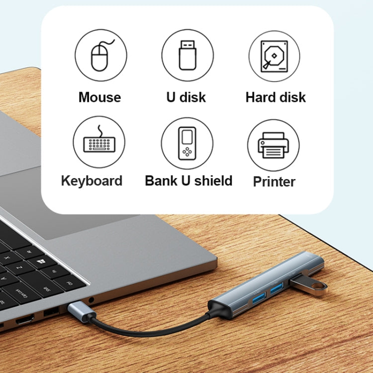 Yesido HB17 4-in-1 USB-C Multifunctional Docking Station Hub Adapter