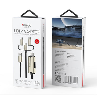 3 in 1 HDMI HDTV Adapter Cable 1080P Screen Mirroring for Android Phones