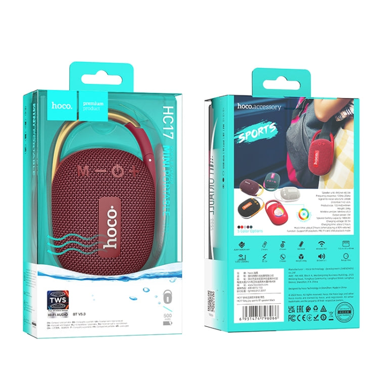 HOCO HC17 Easy Joy Sports Bluetooth Speaker – 5W Portable Wireless Speaker with TF, USB, AUX, FM, and 500mAh Battery