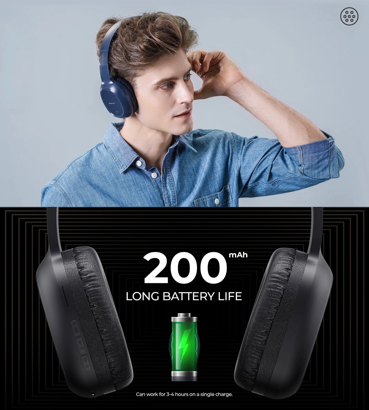 HAVIT Wireless Black Headphones Amazing Sound Clarity H2590BT Pro Comfortable