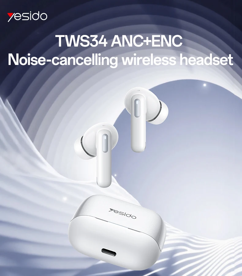BT5.3 ANC+ENC Noise Cancelling Wireless Earbuds In-Ear Headphones with Mic