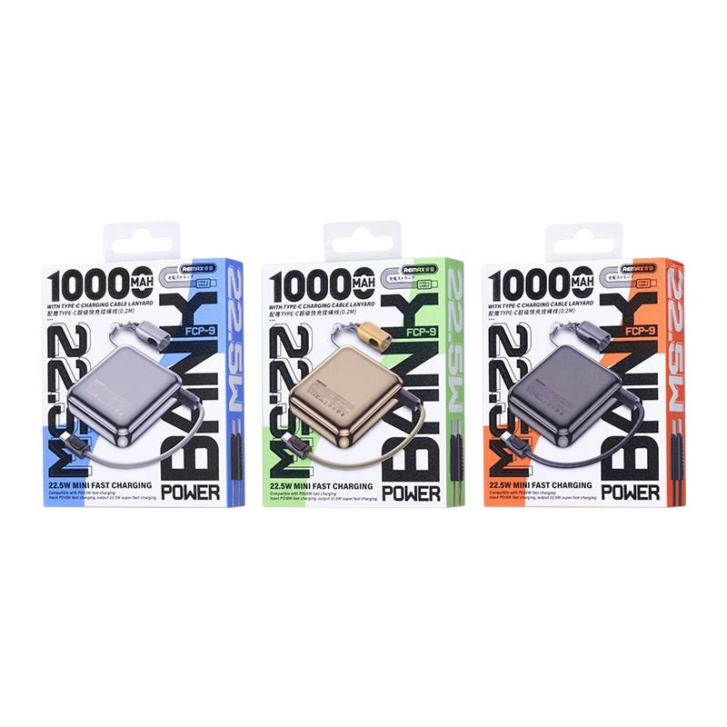 Remax | 22.5W Ultra-Compact 10,000mAh Power Bank | Fast Charge | Portable Size With Cable