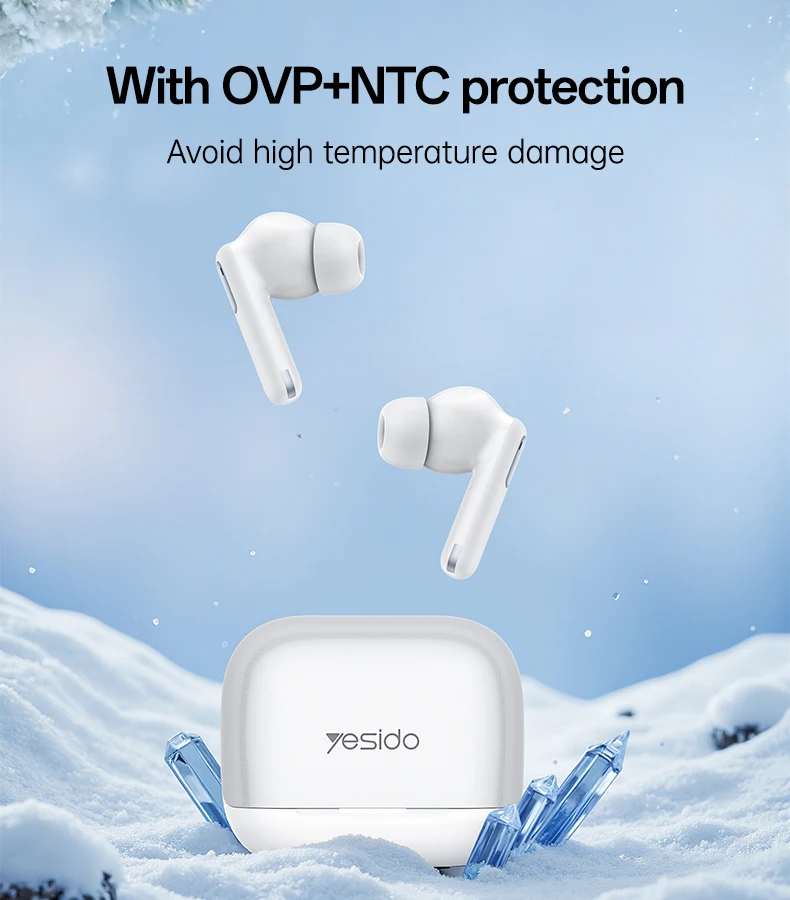 BT5.3 ANC+ENC Noise Cancelling Wireless Earbuds In-Ear Headphones with Mic