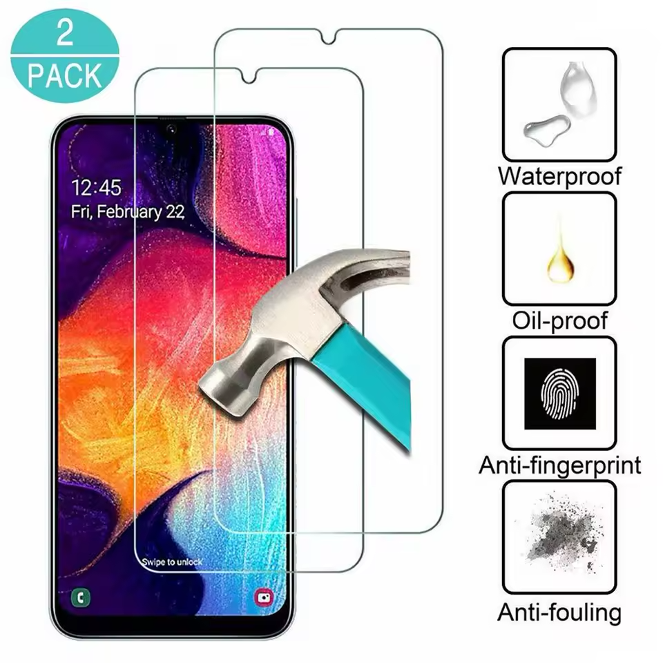 Clear Tempered Glass Screen Protector For Samsung Phones Pack Of 2“ Premium Quality, Stylish & Durable Protective Case