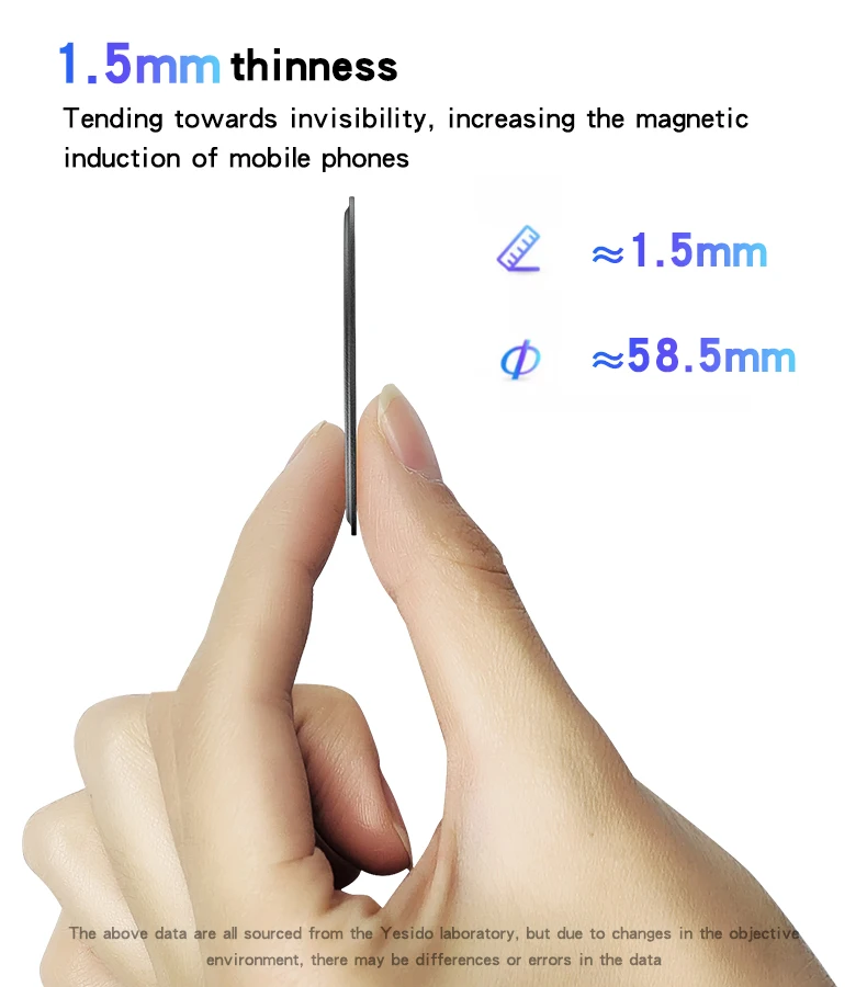 Yesido C208 1.5mm Thinness Suitable for All Mobile Phone Circular Phone Holder Special Metal Magnet Plate