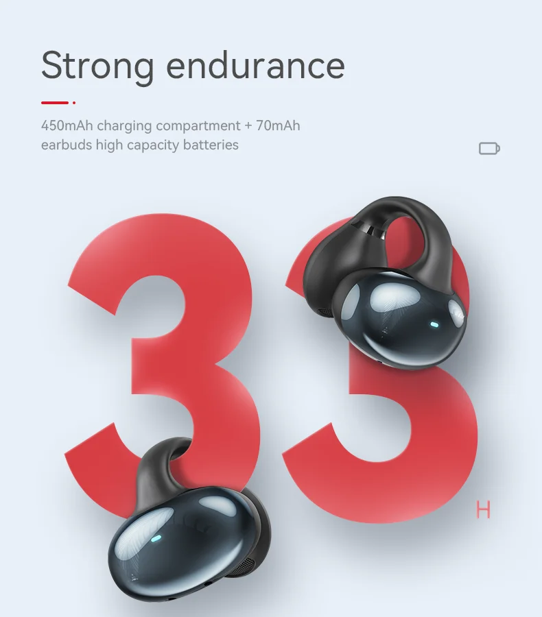 BT 5.3 Pulse 3.0 Long Battery Life Open Clip Wireless Earphones