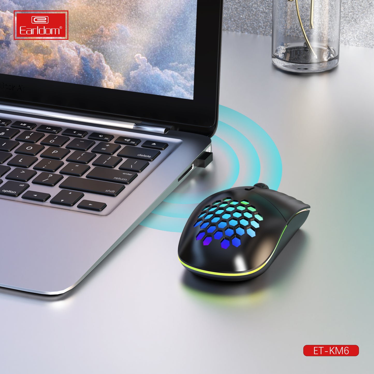 Wireless Rechargeable RGB Gaming Mouse with Adjustable DPI and Ergonomic Grip
