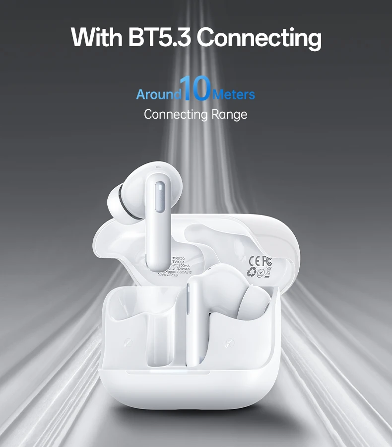 BT5.3 ANC+ENC Noise Cancelling Wireless Earbuds In-Ear Headphones with Mic