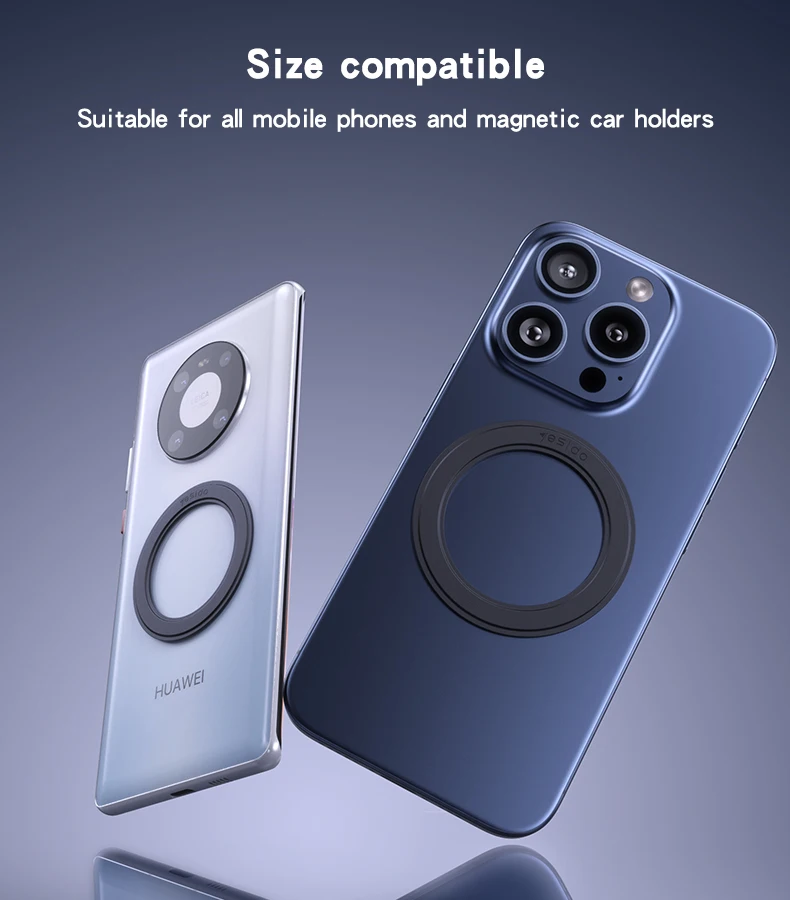 Yesido C208 1.5mm Thinness Suitable for All Mobile Phone Circular Phone Holder Special Metal Magnet Plate