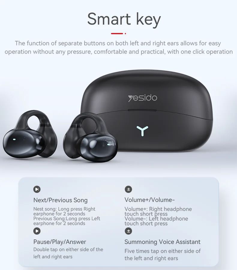 BT 5.3 Pulse 3.0 Long Battery Life Open Clip Wireless Earphones