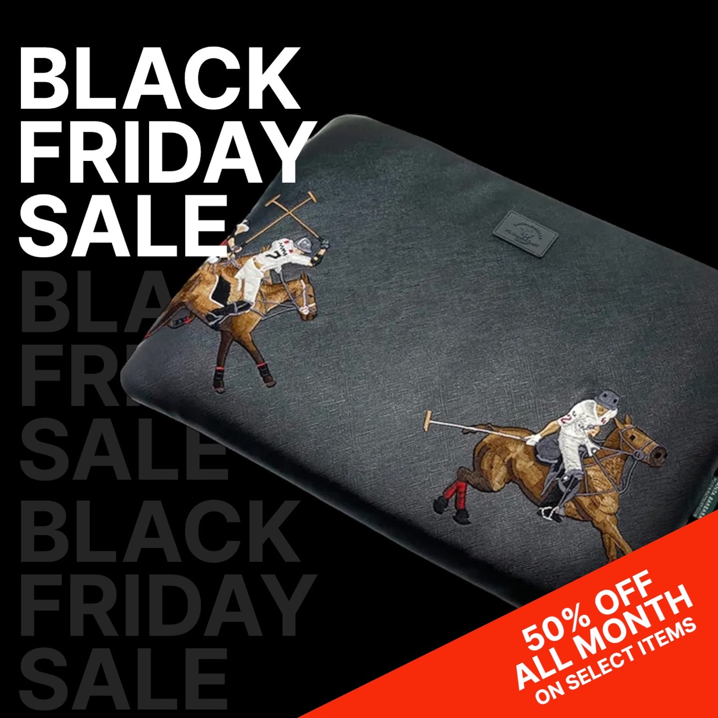 Polo Laptop/Macbook Sleeve Bag 13" - 14" Soft Fabric For Gadget Protection Inside Black and Brown Colour Combo.