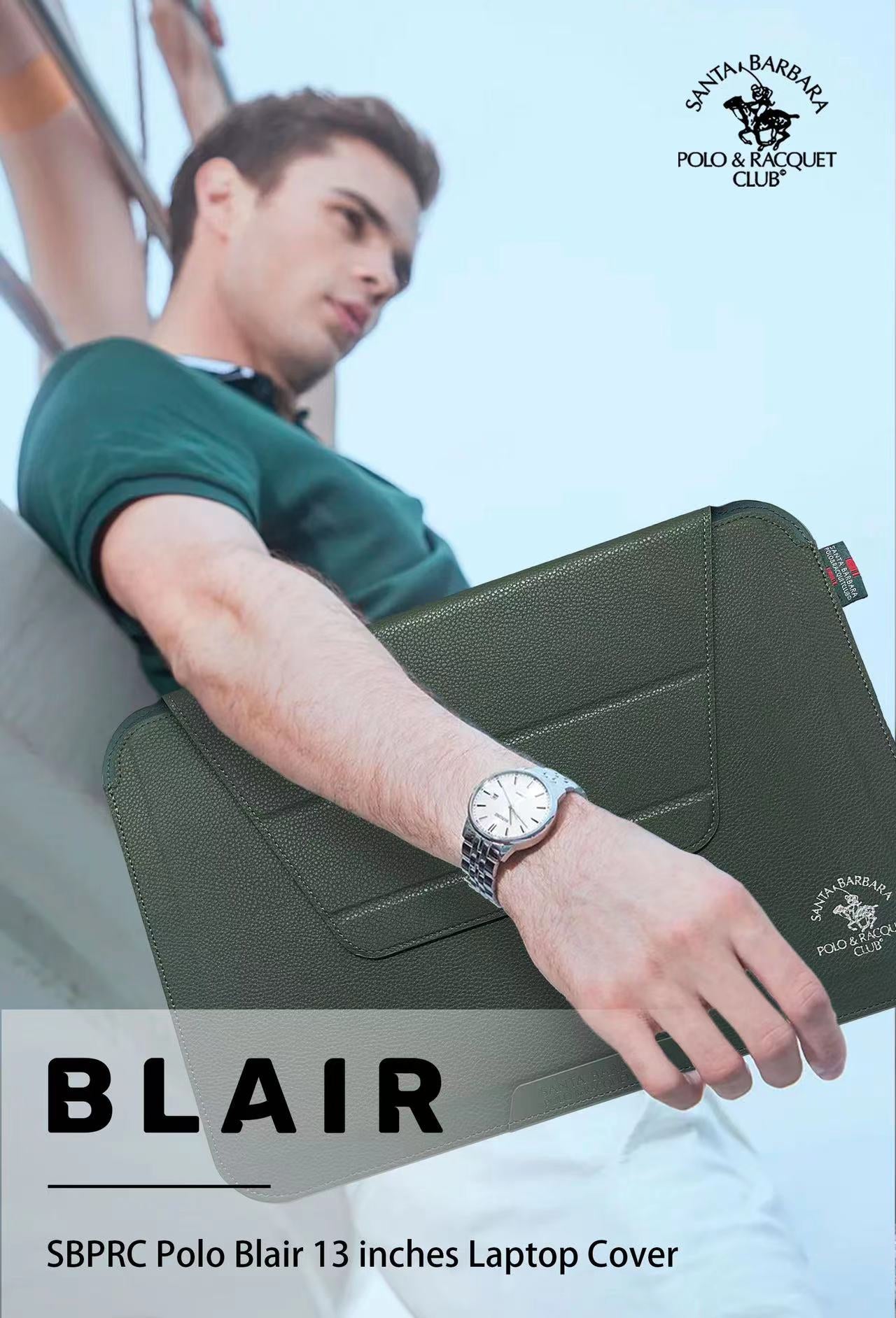 Santa Barbara 13.3" MacBook Sleeve - Brown,Black,Green