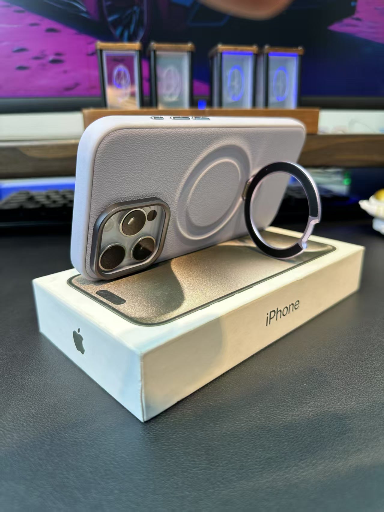 Leather Premium Case For iPhone 15 Pro Max, 16 Pro Max & Samsung S25 Ultra Support Magsafe Magnetic Charge + Strong Stand