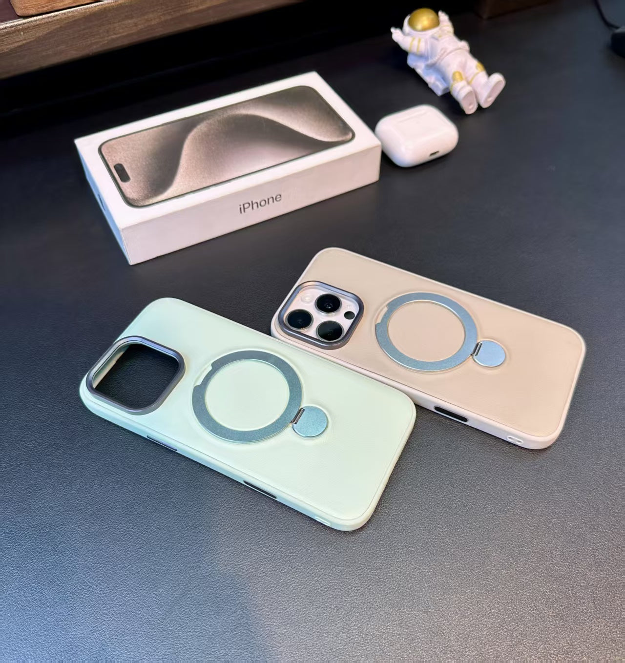 Leather Premium Case For iPhone 15 Pro Max, 16 Pro Max & Samsung S25 Ultra Support Magsafe Magnetic Charge + Strong Stand