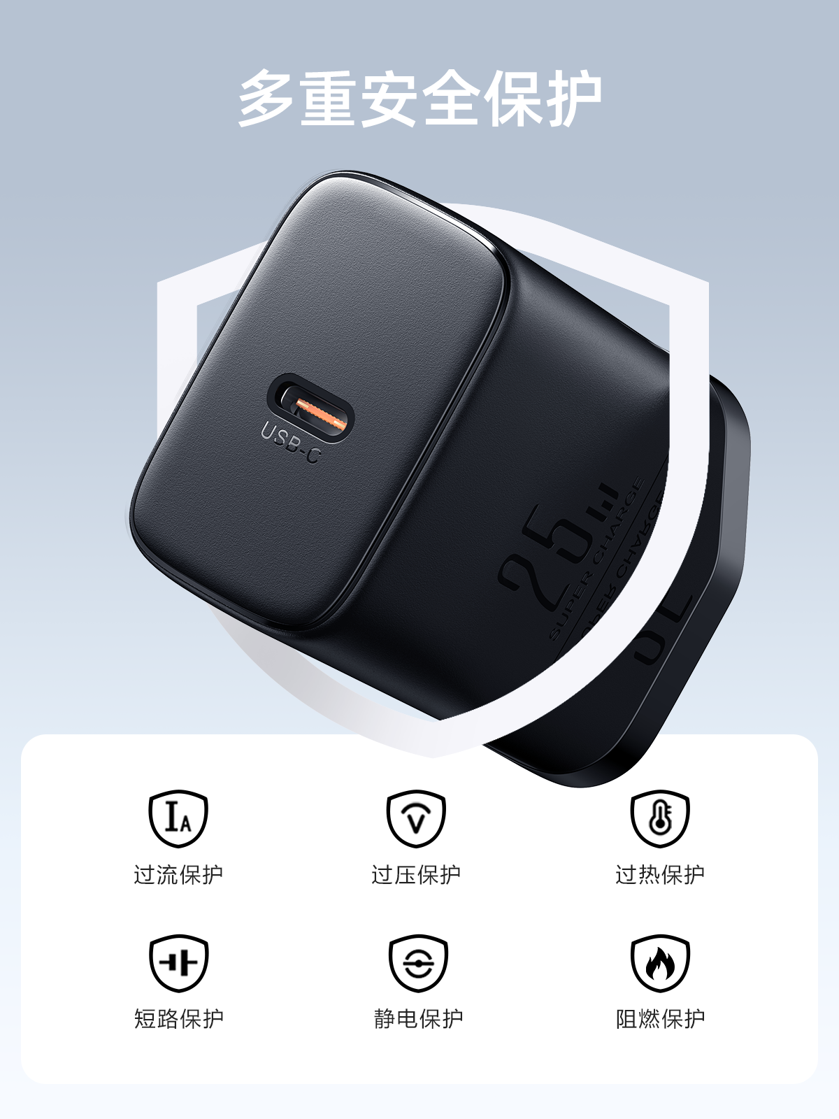Joyroom 25w Wall Adapter Plug Type-c port UK pin support samsung galaxy and apple iphone
