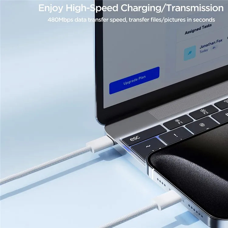 60w Type-C to Type-C Braided Data Cable