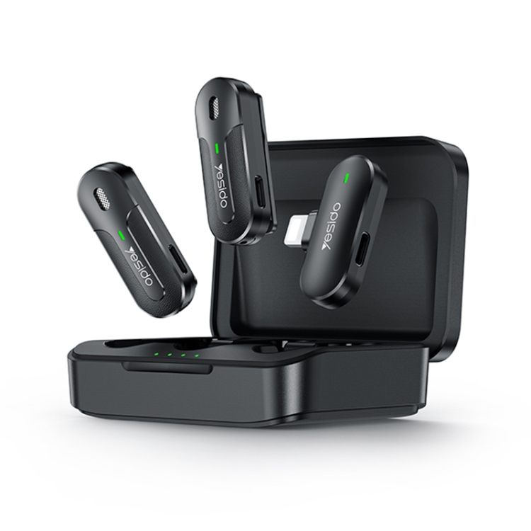 2 in 1 Wireless Lavalier Microphone 8 Pin Receiver with Charging Box