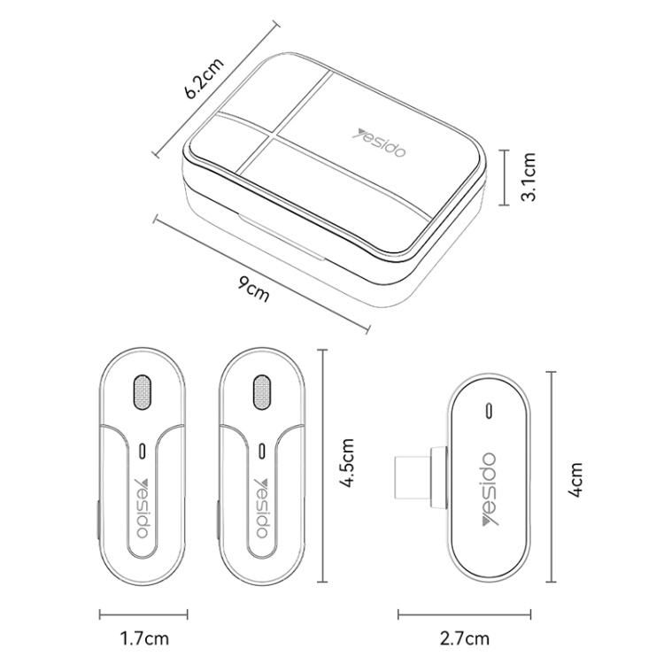 2 in 1 Wireless Lavalier Microphone 8 Pin Receiver with Charging Box