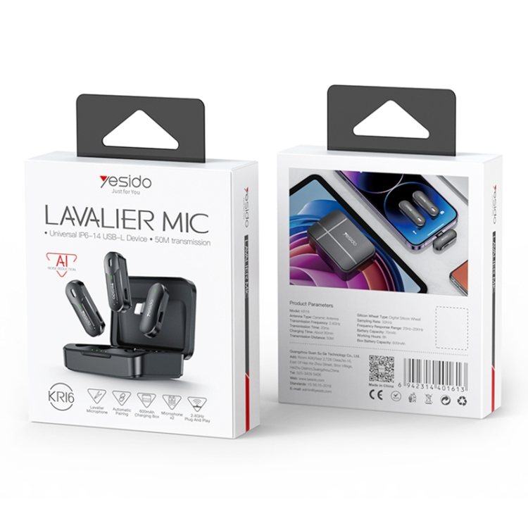 2 in 1 Wireless Lavalier Microphone 8 Pin Receiver with Charging Box