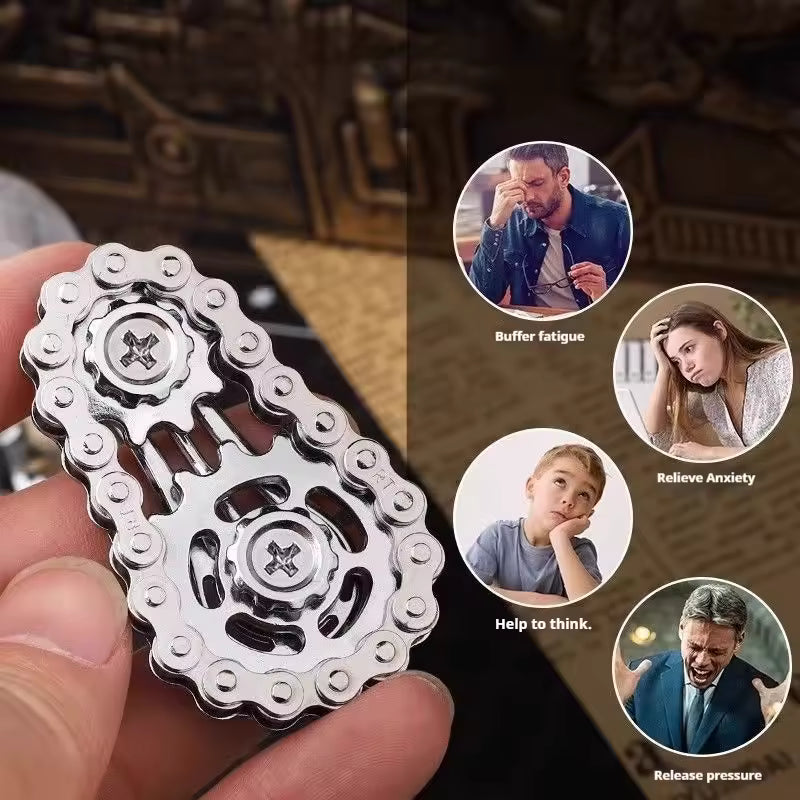 Metal Fidget Spinner Gear For Fun, Relief Anxiety, Release Stress, Gaming & more Small Christmas Gift