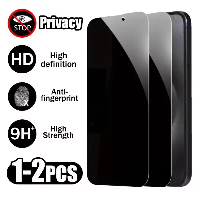Privacy Screen Protector Glass for iPhone - Pack of 2