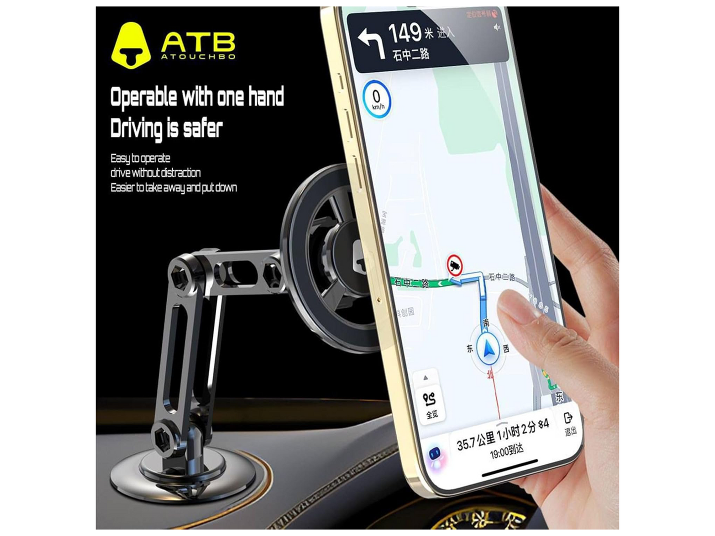 Universal Mobile Phone Holder Mount Dashboard Support Magsafe 360 Rotation Adjustable Strong Magnetic Stylish