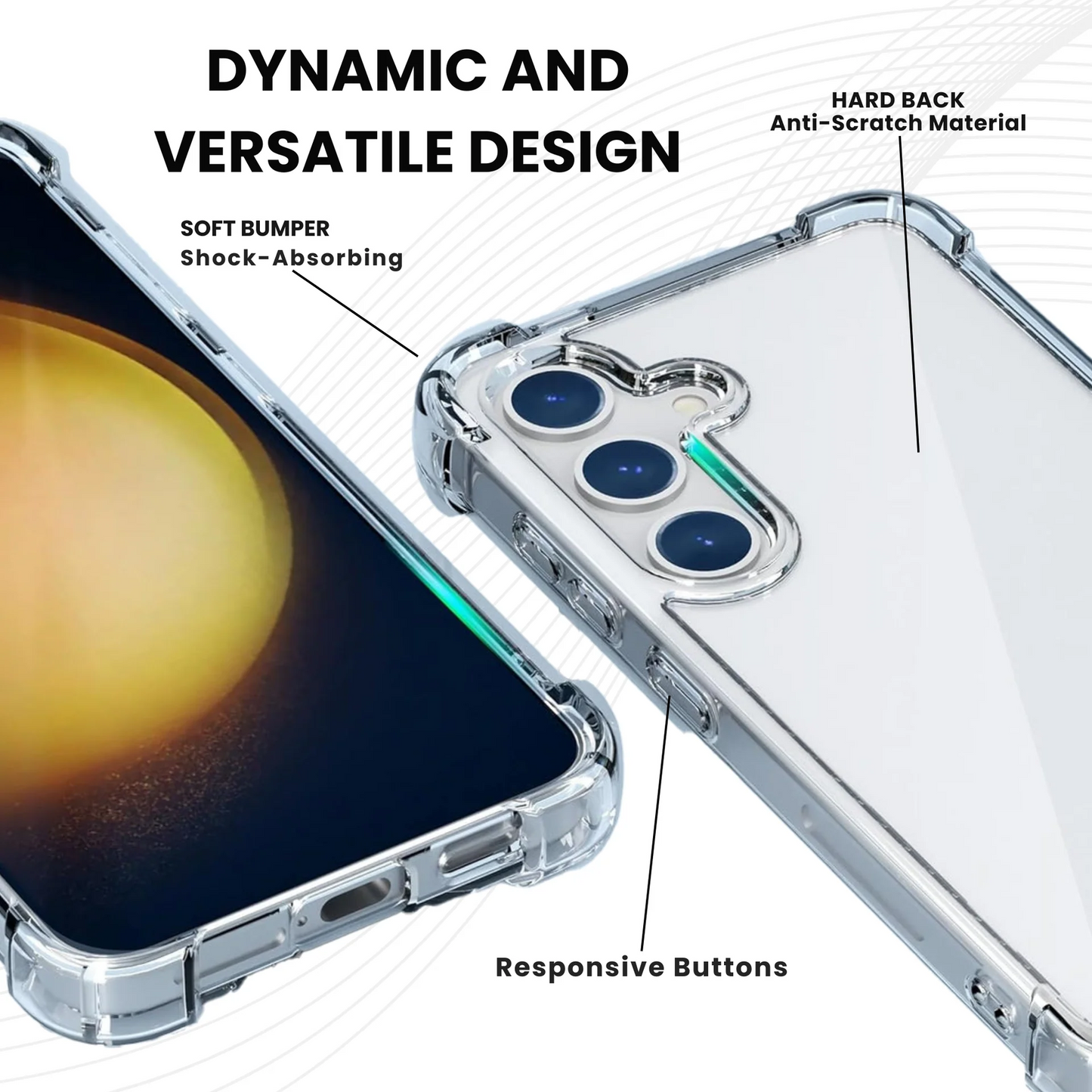 Gorilla Clear Case For Samsung Galaxy S Series Shock Proof 2mm Thickness Phone Back Cover
