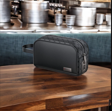 Leather Travel Toiletry Smart Bag Finger Print Unlock for Men & Women – WB57 Organizer