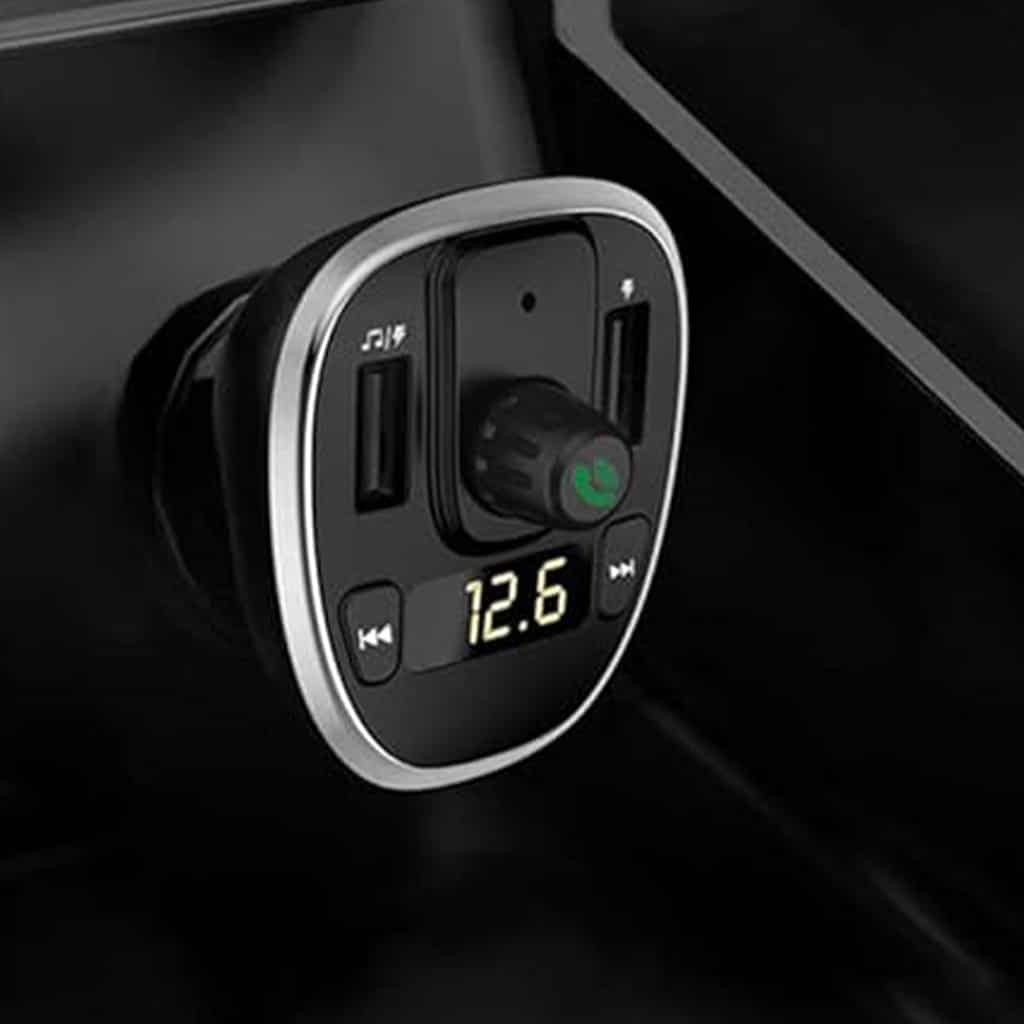 Bluetooth FM Transmitter Car Charger with Dual USB and TF Card Support