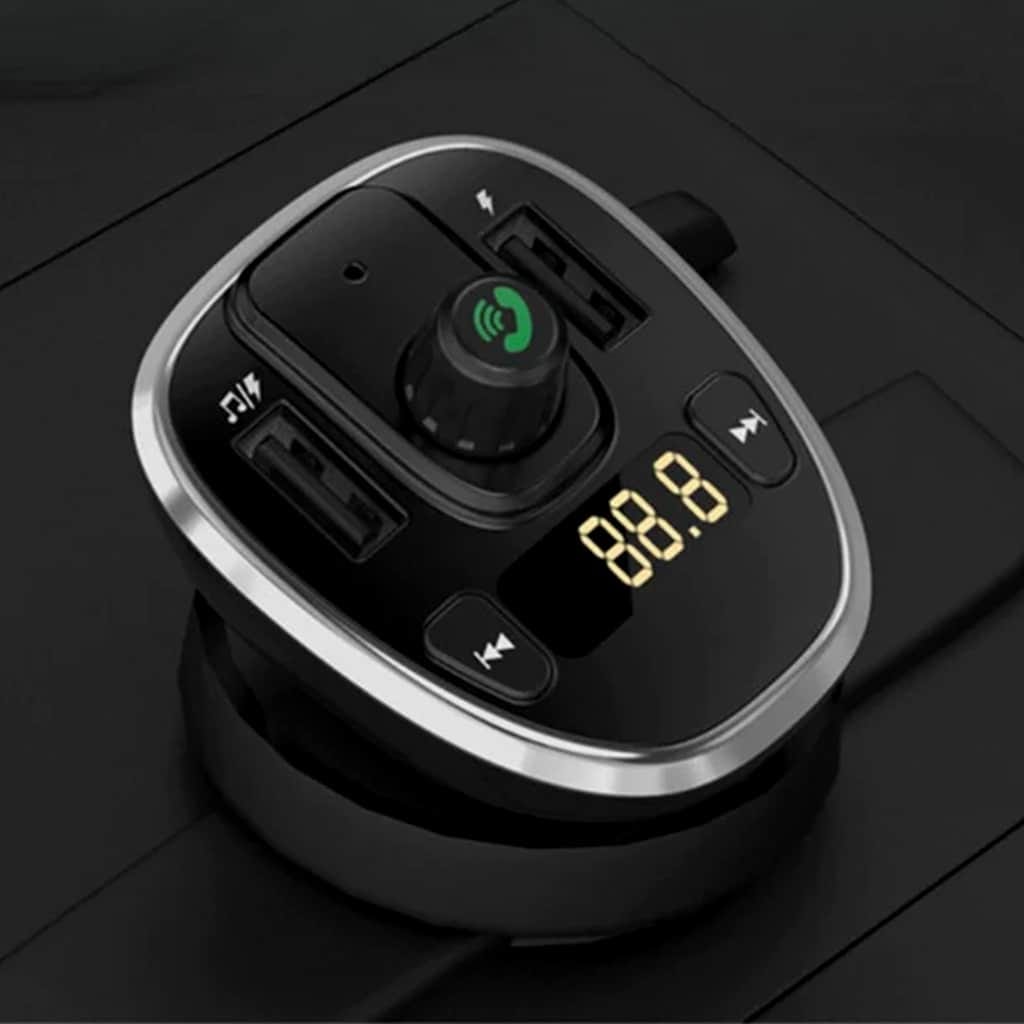 Bluetooth FM Transmitter Car Charger with Dual USB and TF Card Support