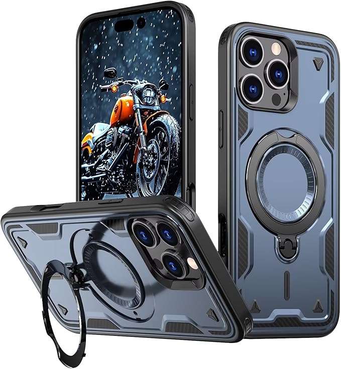 Armour Strong Stand Case For Magsafe iPhone 17 Pro Max,16,15,14,13,12 Complete Protection Cover 360 Rotate Strong Grip
