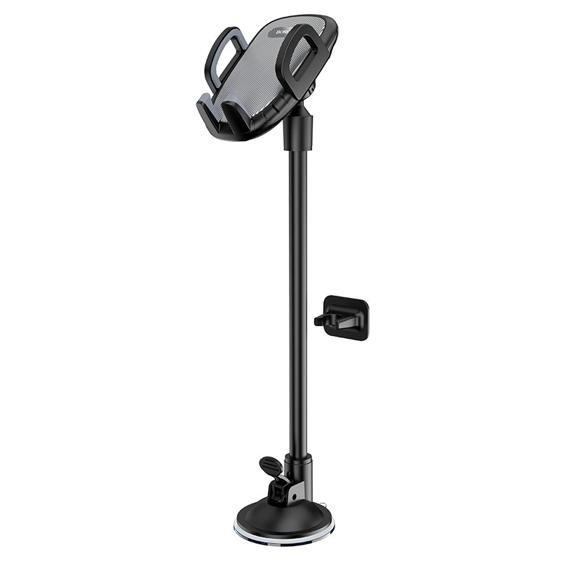 Borofone BH54 Racer In-Car Windshield Phone Holder – Adjustable Mount for 4.5"-6.7" Smartphones, Strong Suction, Extended Hose