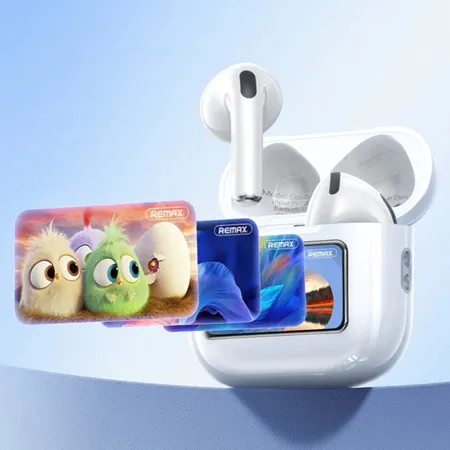 ENC Wireless Bluetooth V5.4 Earphone LCD Full Color Display Music Call In Ear Earbuds