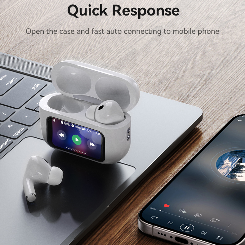 Tws Bluetooth Earbuds With Anc Enc Lcd Display 13Mm Drivers Usb C“ Premium Quality, Stylish & Durable Protective Case