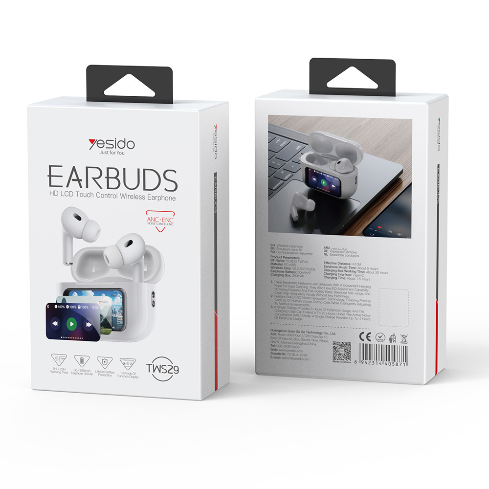 Tws Bluetooth Earbuds With Anc Enc Lcd Display 13Mm Drivers Usb C“ Premium Quality, Stylish & Durable Protective Case